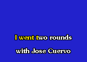 I went two rounds

with Jose Cuervo