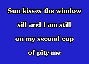 Sun kisses the window
sill and I am still
on my second cup

of pity me