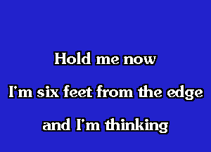 Hold me now

I'm six feet from the edge

and I'm thinking