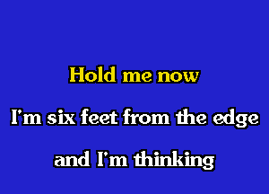 Hold me now

I'm six feet from the edge

and I'm thinking