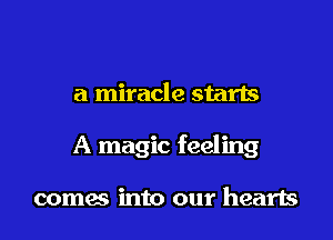 a miracle starts

A magic feeling

comes into our hearts