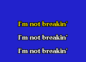 I'm not breakin'

I'm not breakin'

I'm not breakin'