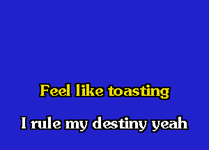 Feel like toasting

I rule my destiny yeah