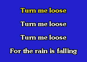 Turn me loose
Tum me loose

Tum me loose

For the rain is falling