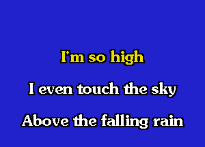 I'm so high

I even touch 1he sky

Above the falling rain