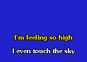 I'm feeling so high

I even touch the sky