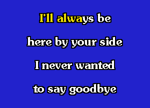 I'll always be
here by your side

I never wanted

to say goodbye