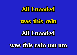 All I needed

was this rain

All I needed

was this rain um um