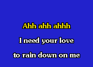 Ahhahhahhh

I need your love

to rain down on me