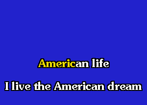 American life

I live the American dream