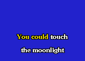 You could touch

the moonlight