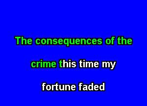 The consequences of the

crime this time my

fortune faded