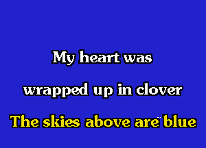 My heart was

wrapped up in clover

The skiw above are blue