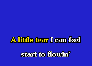 A little tear I can feel

start to flowin'