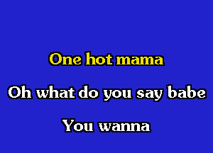 One hot mama

Oh what do you say babe

You wanna