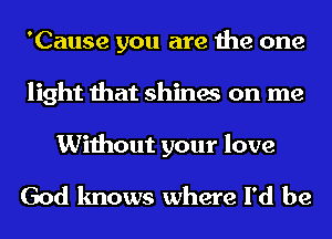 'Cause you are the one
light that shines on me

Without your love

God knows where I'd be