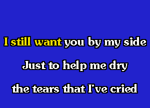 I still want you by my side
Just to help me dry

the tears that I've cried