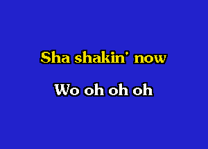 Sha shakin' now

W0 oh oh oh