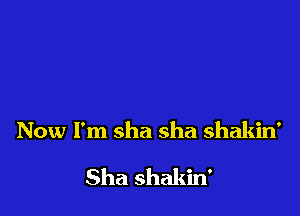 Now I'm sha sha shakin'

Sha shakin'