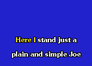Here I stand just a

plain and simple Joe