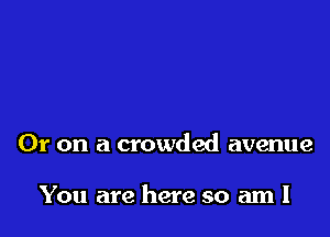 Or on a crowded avenue

You are here so am I