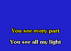 You see every part

You see all my light