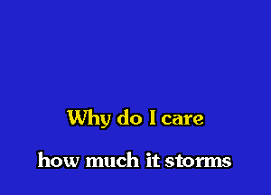 Why do lcare

how much it storms