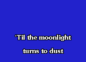 'Til the moonlight

turns to dust