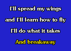 I'll spread my wings
and I'll learn how to fly
I'll do what it takes
And breakaway