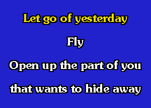 Let go of yesterday
Fly
Open up the part of you

that wants to hide away