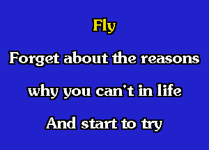 Fly

Forget about the reasons

why you can't in life

And start to 1131