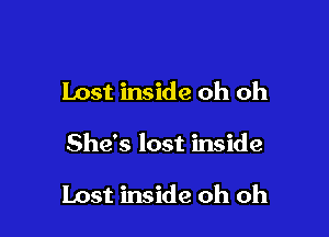 Lost inside oh oh

She's lost inside

Lost inside oh oh