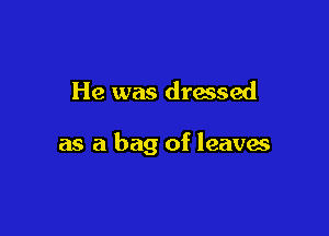 He was dressed

as a bag of leaves