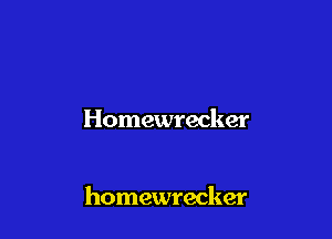 Homewrecker

homewrecker