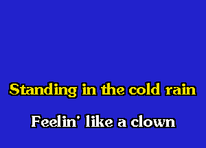 Standing in the cold rain

Feelin' like a clown