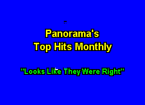 Panorama's
Top Hits Monthly

Looks Like They Were Right