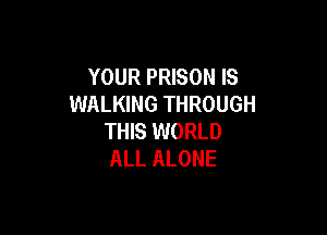 YOUR PRISON IS
WALKING THROUGH

THIS WORLD
ALL ALONE