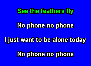 See the feathers fly

No phone no phone

Ijust want to be alone today

No phone no phone