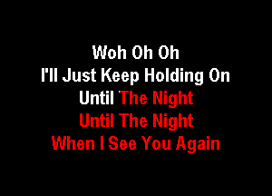 Woh Oh Oh
I'll Just Keep Holding On
Until The Night

Until The Night
When I See You Again