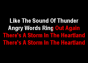 Like The Sound Of Thunder
Angry Words Ring Out Again
There's A Storm In The Heartland
There's A Storm In The Heartland