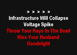 333332!

Infrastructure Will Collapse
Voltage Spike