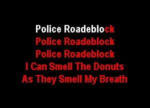 Police Roadeblock
Police Roadeblock
Police Roadeblock

I Can Smell The Donuts
As They Smell My Breath