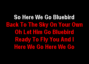 So Here We Go Bluebird
Back To The Sky On Your Own
0h Let Him Go Bluebird

Ready To Fly You And I
Here We Go Here We Go