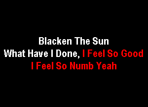Blacken The Sun
What Have I Done, I Feel So Good

I Feel So Numb Yeah