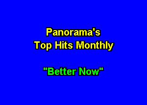 Panorama's
Top Hits Monthly

Better Now