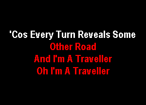 'Cos Every Turn Reveals Some
Other Road

And I'm A Traveller
Oh I'm A Traveller