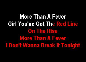 More Than A Fever
Girl You've Got The Red Line
On The Rise

More Than A Fever
I Don't Wanna Break It Tonight