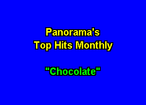 Panorama's
Top Hits Monthly

Chocolate