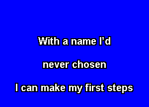 With a name Pd

never chosen

I can make my first steps