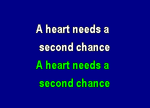 A heart needs a
second chance

A heart needs a

second chance